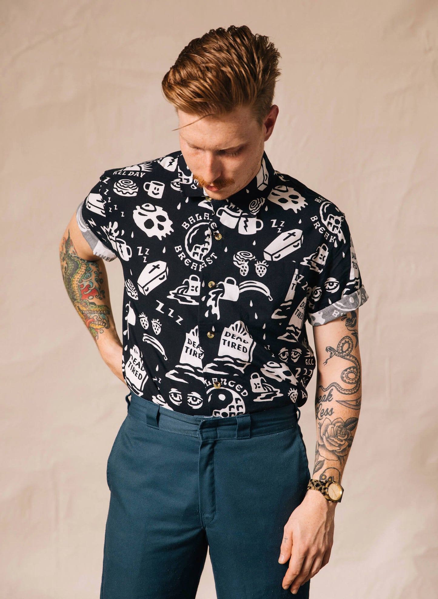 Dead Tired Button-Up